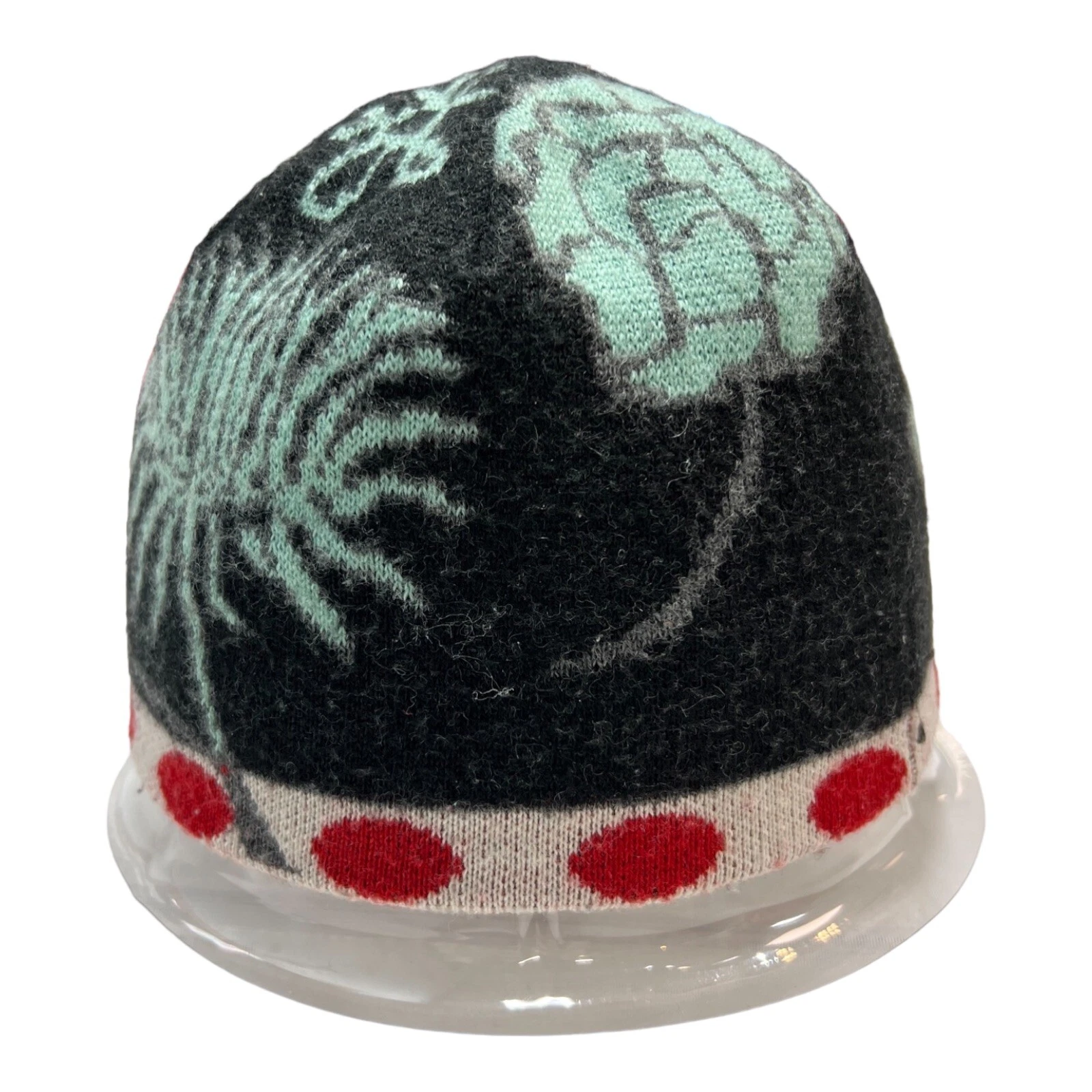smartwool brocado reversible logo tag red polka dot floral 