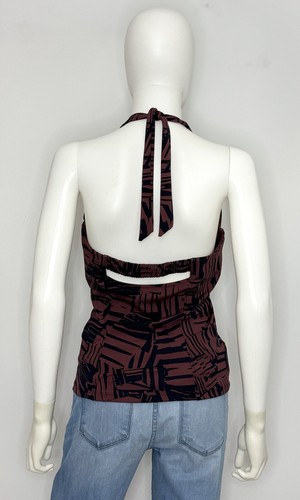 Athleta Sculpted Sienna Halter Tankini Top 36 D/DDT Brown Black Removable Pads - Picture 4 of 10