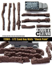 1/72 Sand Bag Walls Set #3 "Check Point" - Value Gear War Gaming Dioramas