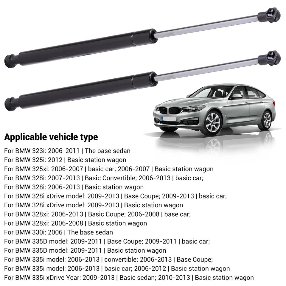 2x Hood Lift Support Strut Shocks Gas for 2006-2013 BMW 323i 325i 328i 330i 335i Foto 3 de 4