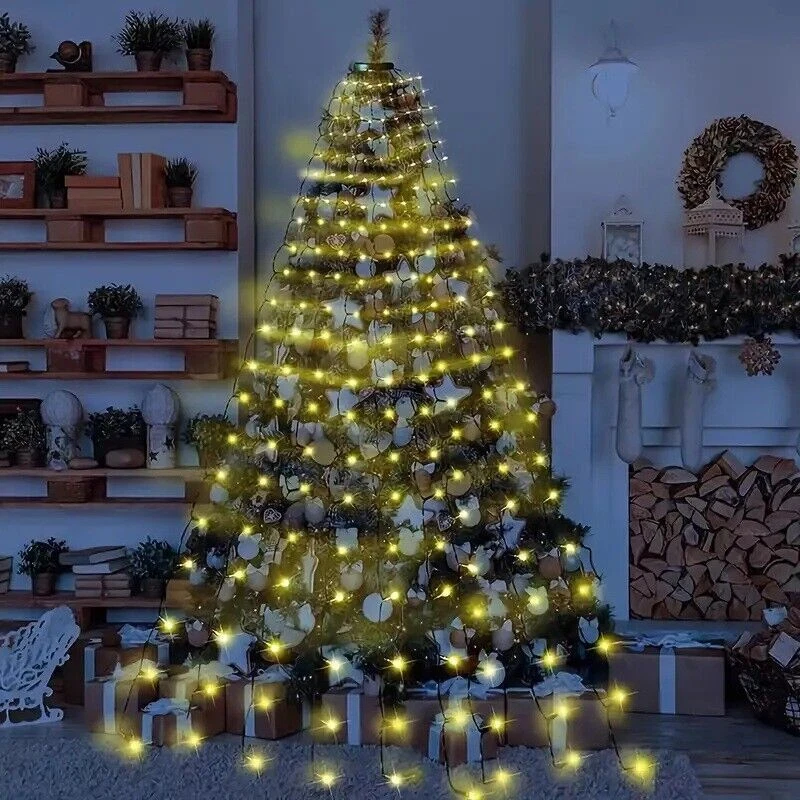 280 LED Christmas Tree Waterfall Lights Fairy String Outdoor Waterproof Decor - Image 3 of 4
