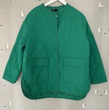 Fab Ladies F&f Size S (10 -12 -14) Emerald Green Padded Quilted Jacket Coat Bnwt