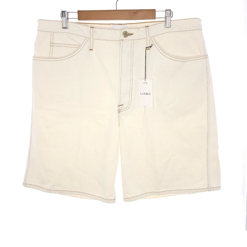 Bermuda feminina Frame Le Italy sólida off white tamanho 34