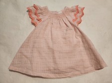 NWT Baby Gap Girls Pink Smocked Eyelet Sleeve Dress Bloomers