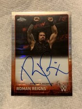 2015 WWE TOPPS CHROME ROMAN REIGNS PULSAR REFRACTOR AUTO AUTOGRAPH /75 CHIEF