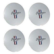 1991-1993 Mustang Pony Wheel 6.75 Silver Center Caps W Running Horse - Set Of 4 1991-1993 Mustang Pony Wheel 6.75 Silver Center Caps W Running Horse - Set Of 4