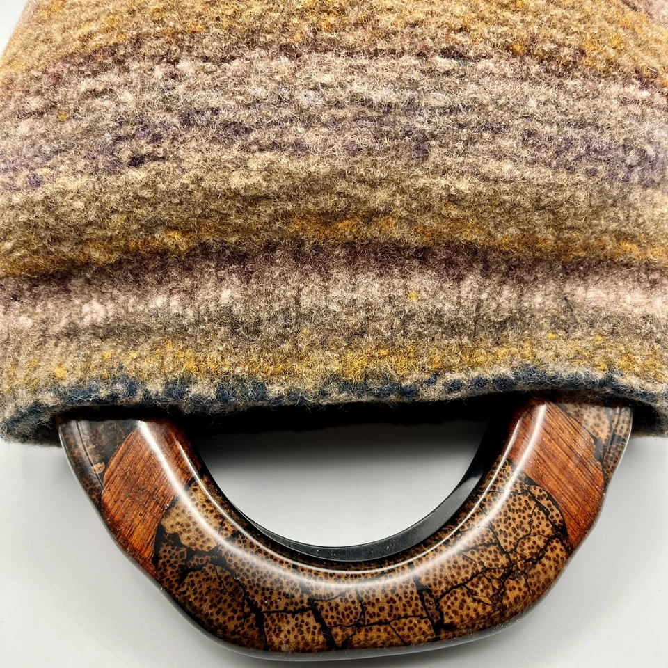 Bolso de mano vintage de fieltro de lana cartera estilo retro para mujer bolso de mano hecho a mano moda Foto 3 de 4