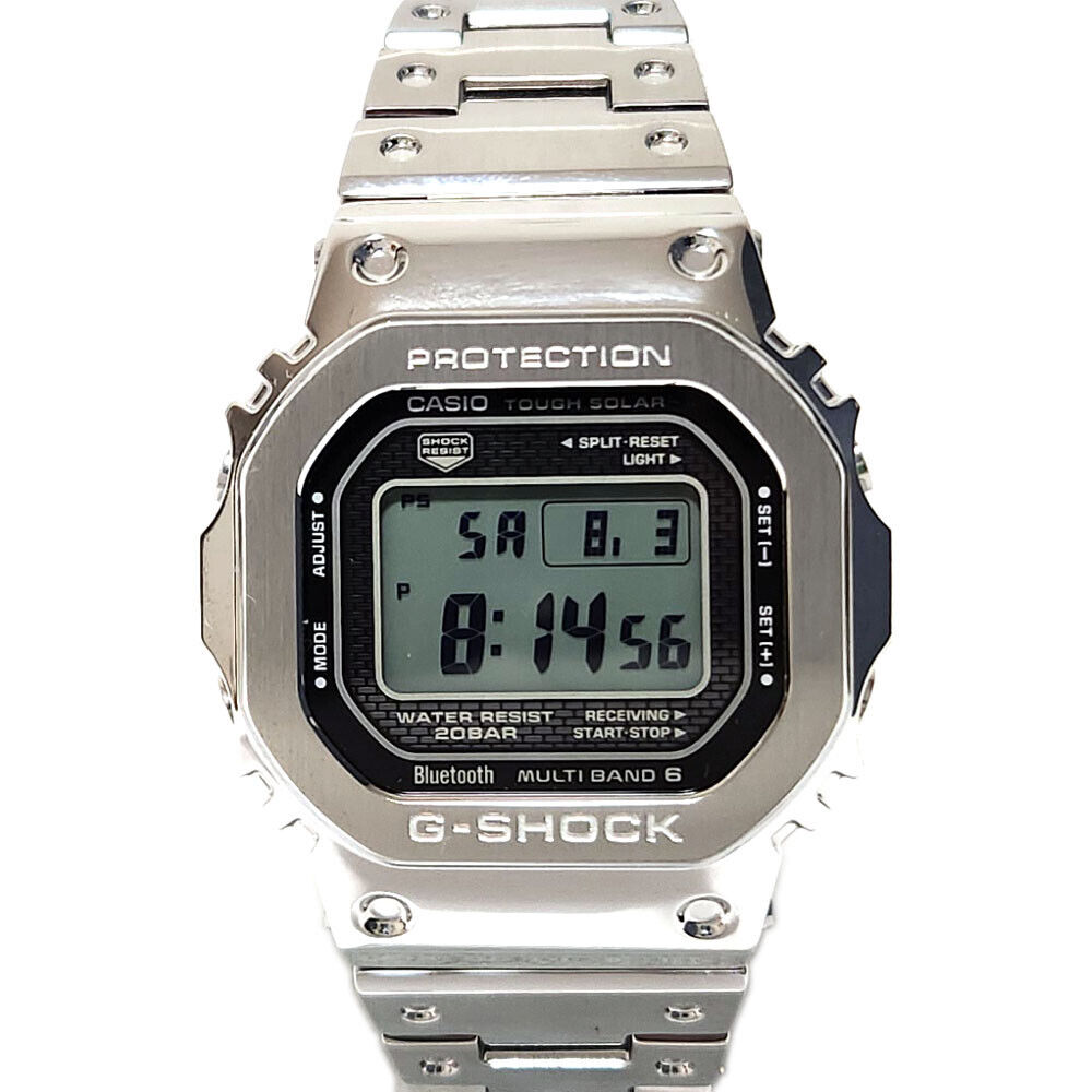 Casio G-Shock 3459 Gmw-B500 Silver Stainless Steel Full Metal Solar Radio Casio G-Shock 3459 Gmw-B500 Silver Stainless Steel Full Metal Solar Radio
