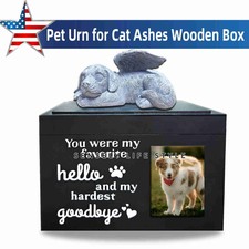 Pet Urn for Dog Ashes with Dog Angle Photo Frame Precious Beloved Memorial Box