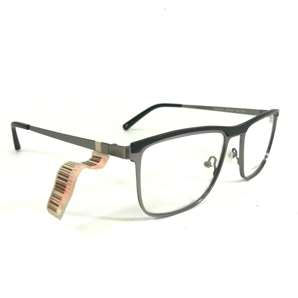 Jhane Barnes Eyeglasses Frames Precision GM Black Gunmetal Grey Square 55-18-140 - Image 2 of 4