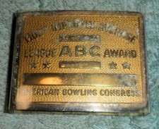 JB RFM 80478 Vintage Belt Buckle American Bowling Congress ABC Award Most Impr