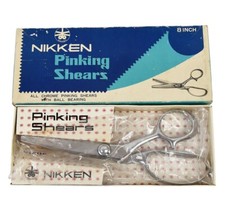 Boxed All Chrome Nikken Pinking Shears 8" With Ball Bearing