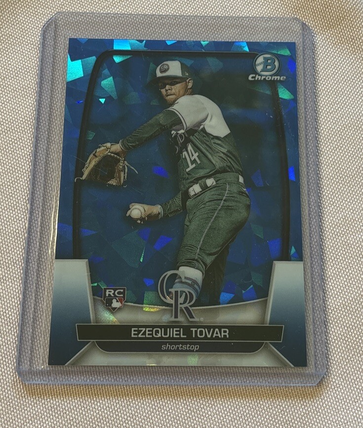 2023 Bowman Chrome Sapphire Baseball Ezequiel Tovar #23 Rookie RC Rockies