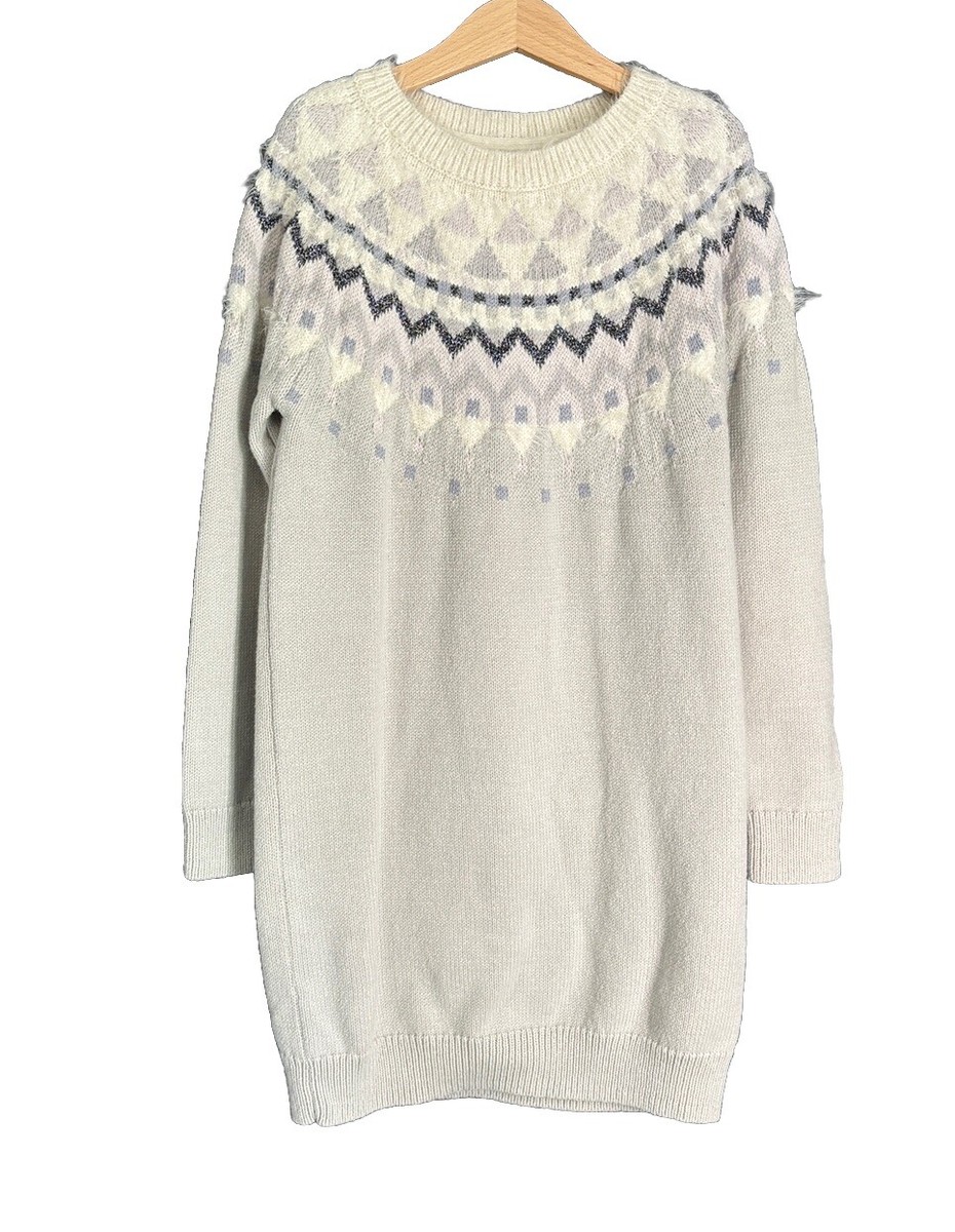 Gap Kids Sparkle Fair Isle Sweater Dress Color Gray Multicolor Size Large 10