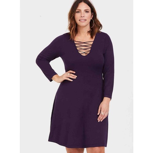 Torrid Purple Lattice Skater Sweater 
