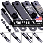 Metal Belt Clips - Model 5 - Holster Belt Clips - (w/Multiple Engraving Options)