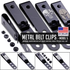 Metal Belt Clips - Model 5 - Holster Belt Clips - (w/Multiple Engraving Options)