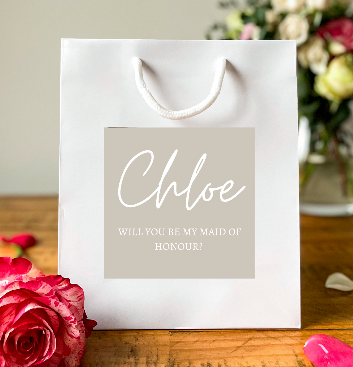 Personalised Bridal Party Gift Bags For Bridesmaids, Maid of