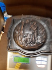 Gussplatte/Wandrelief Metall Mähen von Gras Landwirt/Bauer ,Kachelofen Kunst