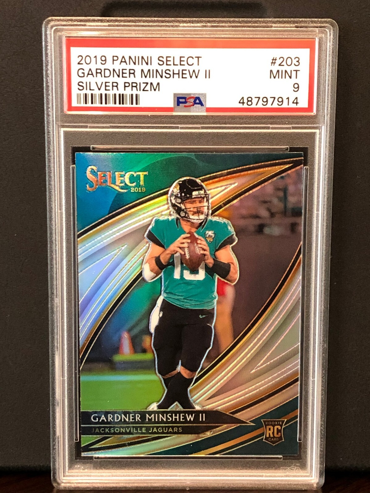 2019 Panini Select Gardner Minshew #203 RC Rookie Field Level Silver Prizm PSA 9