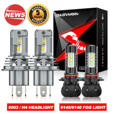 For Honda Civic 1992-2003 H4 9145 Led Headlight Bulb High Low Beam Fog Light Kit