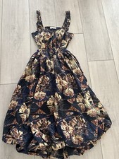 Ulla Johnson Olympia Floral Pattern Midi Dress in Lupine Size 0