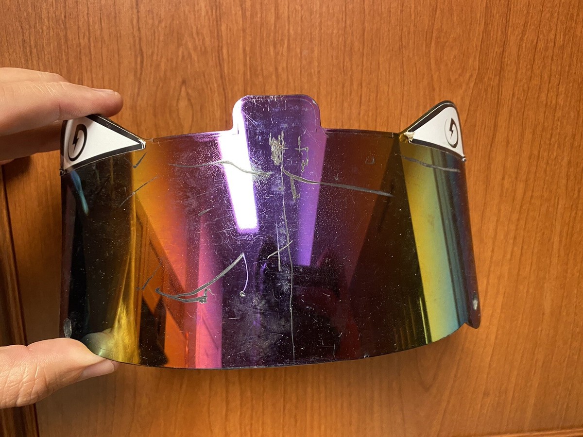 Shoc Football Lacrosse Helmet Visor Eye Shield Grape Rainbow