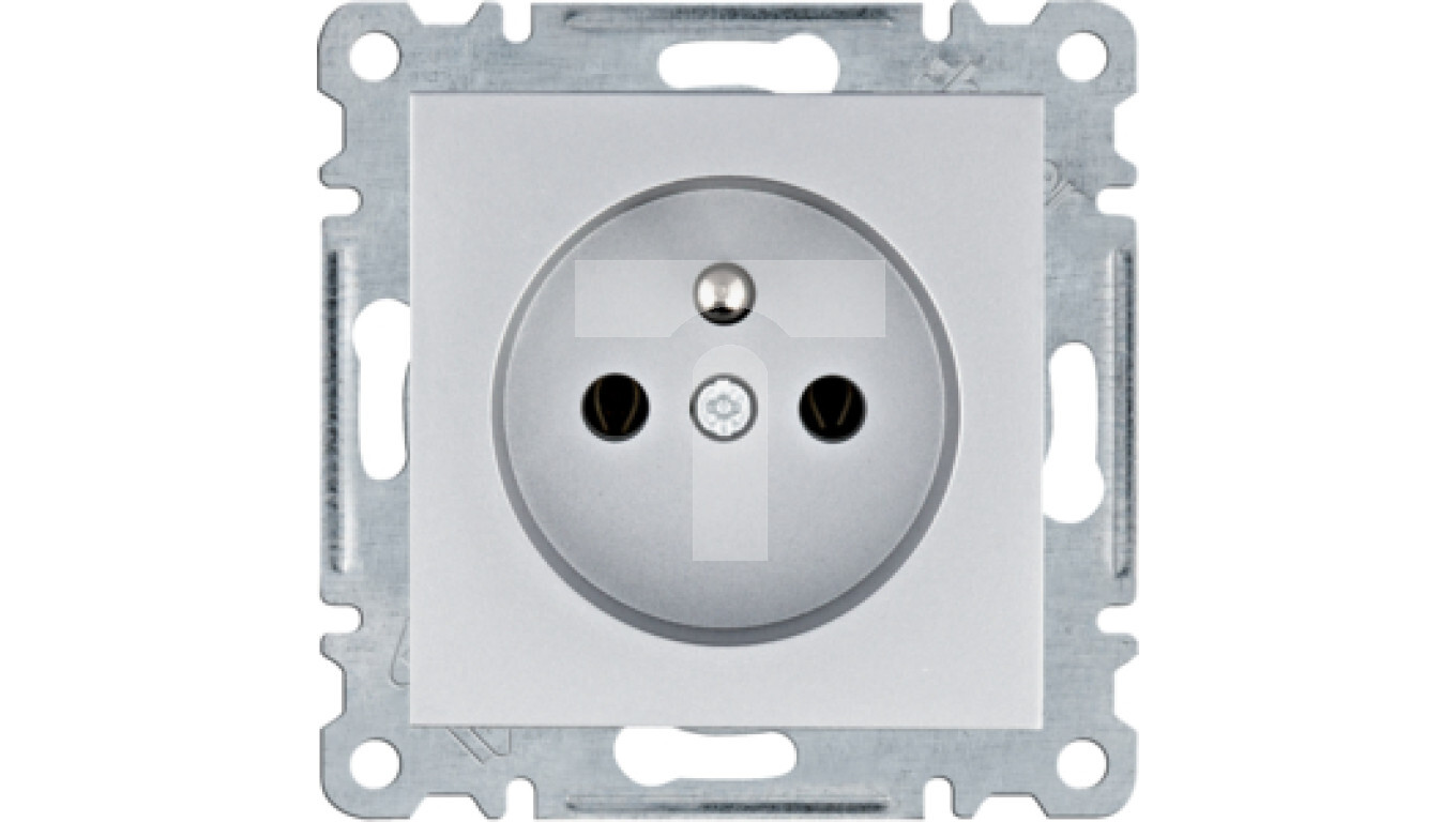 Lumina Power socket with ground 16A / 250VAC, silver WL1022 /T2UK