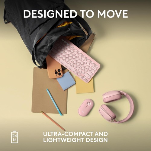 Logitech Pebble 2 M350S Bluetooth Mouse PC/MAC Portable Quiet Clicks Tonal Rose - 第 8/10 張圖片