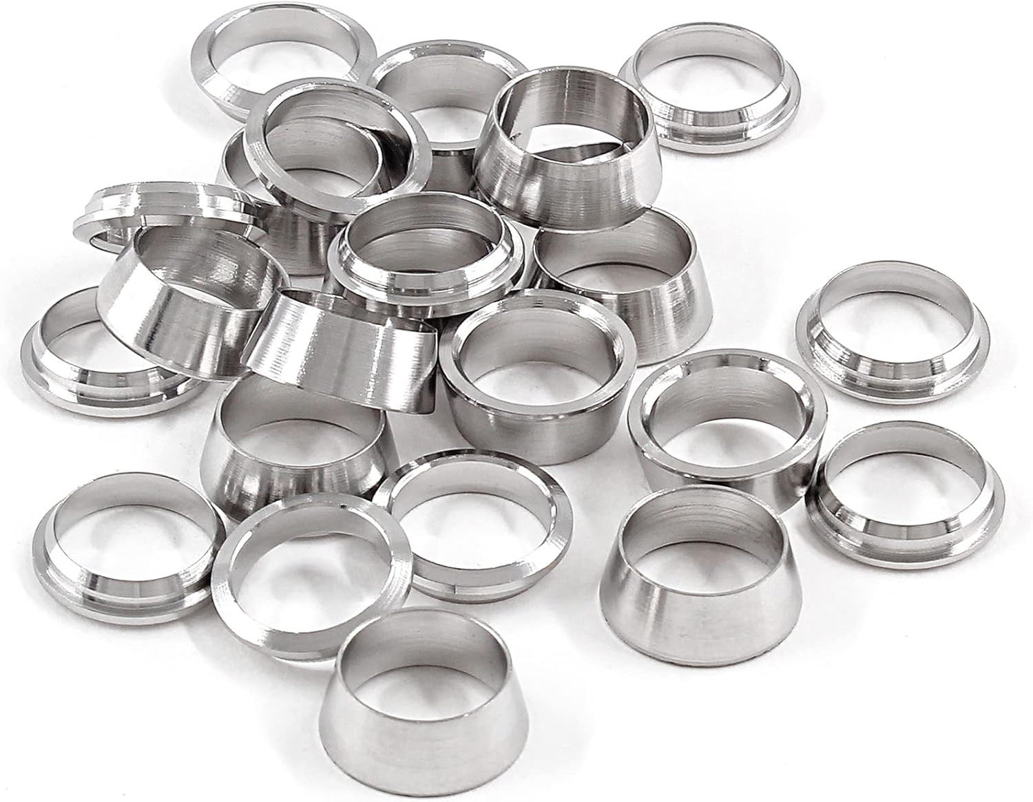 Biaungdo 12 Pairs Compression Fitting Ferrule Sleeve, 304 Stainless Steel 3/8" T