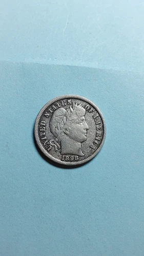 1898 Barber Silver Dime VF Environmental Damage                             V588