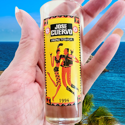 Vintage 1994 Jose Cuervo Primo Tequila Collectible Tall Shot Glass 3-1/2''