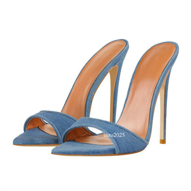 PANTOFOLA D’ORO Sandali donna nightclub sexy tacchi a spillo punta aperta mules tacco alto pantofole festa