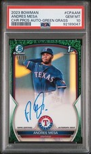 Andres Mesa 2023 Bowman Chrome 1st Green Grass Auto Card /99 #CPA-AM PSA 10