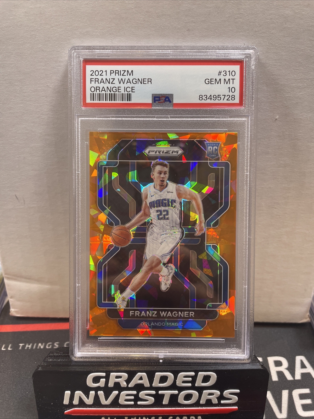 2021-22 Panini Prizm #310 FRANZ WAGNER Orange Ice Prizm RC PSA 10 Orlando Magic!