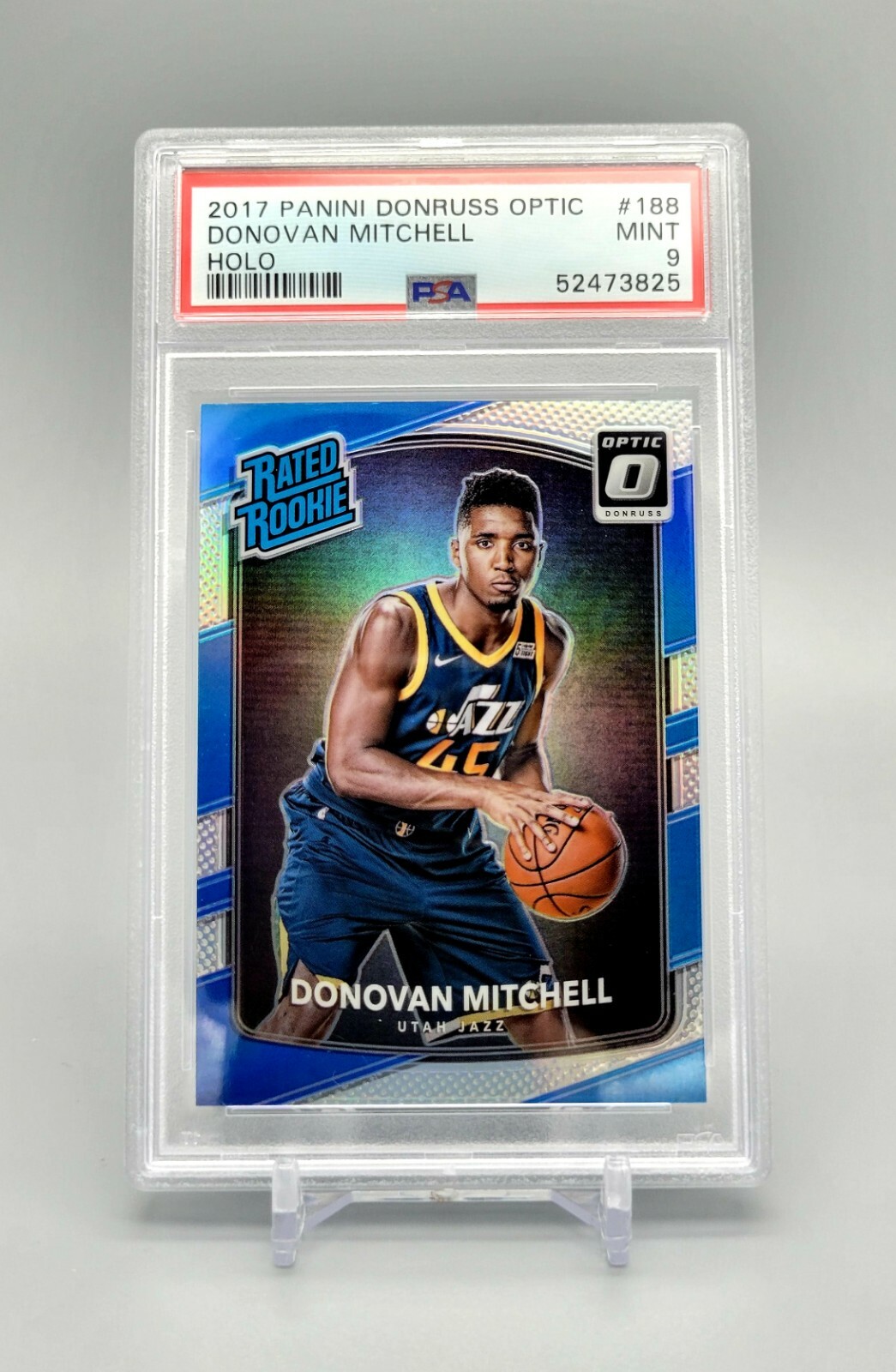 2017 Donruss Optic Donovan Mitchell Rated Rookie Holo #188 Prizm RC PSA 9 MINT