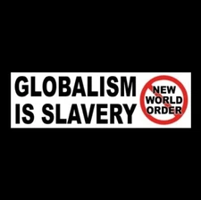 "GLOBALISM IS SLAVERY" Anti New World Order BUMPER STICKER gun rights Molon Labe
