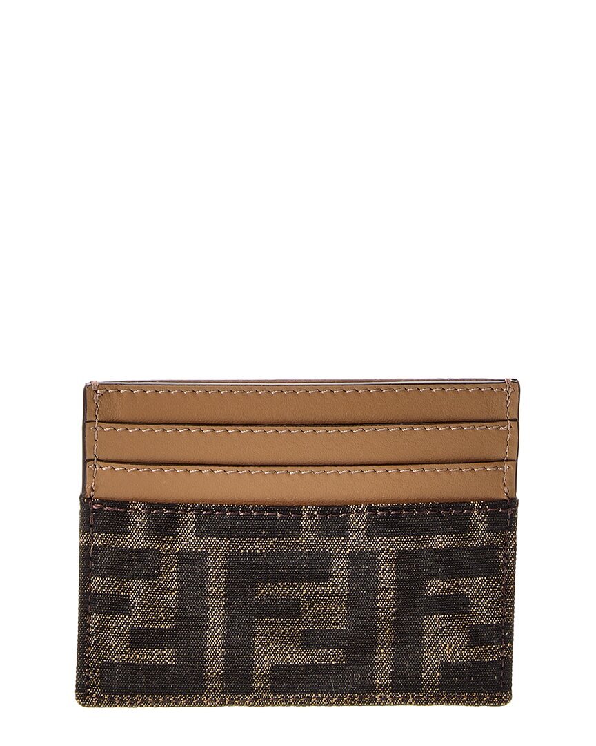 Fendi Baguette Ff Jacquard & Leather Card Case Womens Green