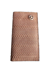 Western Ranger Rodeo Wallet Natural Leather Reptile Embosed Faux Lonestar Concho