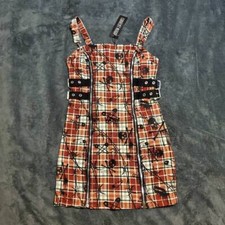 Dolls Kill Current Mood Emo Punk Rock Plaid Mini Dress M