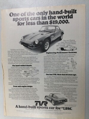TTTArt 36 Advertisement 1975 TVR Hand Built Sports Car June 1975