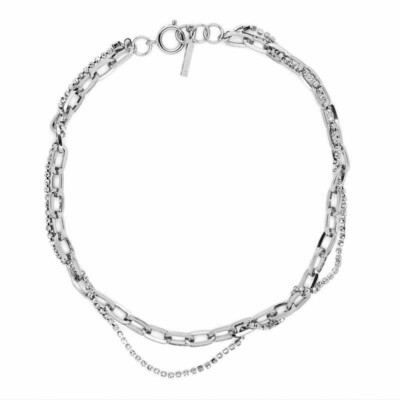 Justine Clenquet Choker Rhinestone Stack Necklace Clavicle Chain