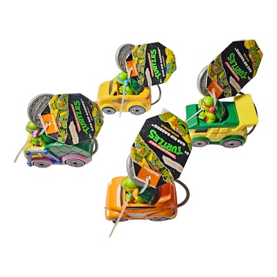 Set of 4 Teenage Mutant Ninja Turtles Rad Rip Racers - New