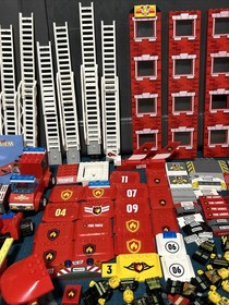 Huge Lego Minifigure City Fire Lot: 7206 Helicopter Boat Truck House 7207  60107