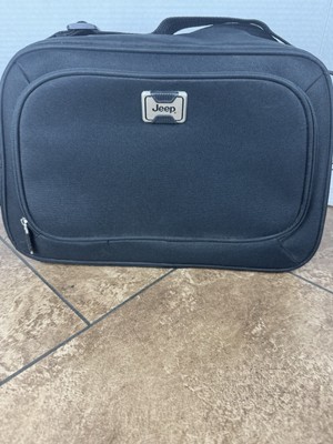 JEEP Authentic Black Messenger Bag Carry On Travel Tote With Shoulder Strap