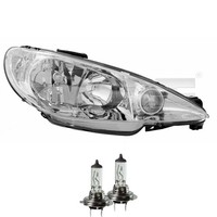 Scheinwerfer Links H7/H7 FüR Peugeot 206 CC 2D 2A/C 2E/K Inkl. Osram Lampen