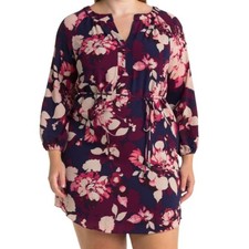 Vince Camuto Floral 3/4 Sleeve Crepe Shift Dress Size 6