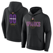 Men's Black Los Angeles Sparks Big & Tall Personalized Center Court Pullover