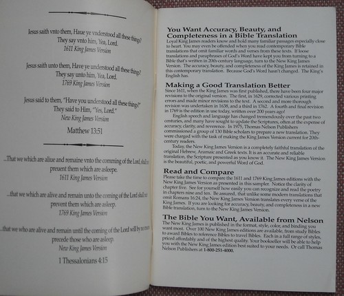 GOD'S WORD HASN'T CHANGED THE KING'S ENGLISH HAS ~ COMPARE 1611 & 1769 KJV &NKJV - Picture 2 of 5