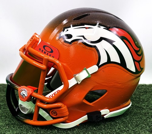 CUSTOM RIDDELL SPEED MINI FOOTBALL HELMET - DENVER BRONCOS - Picture 5 of 8